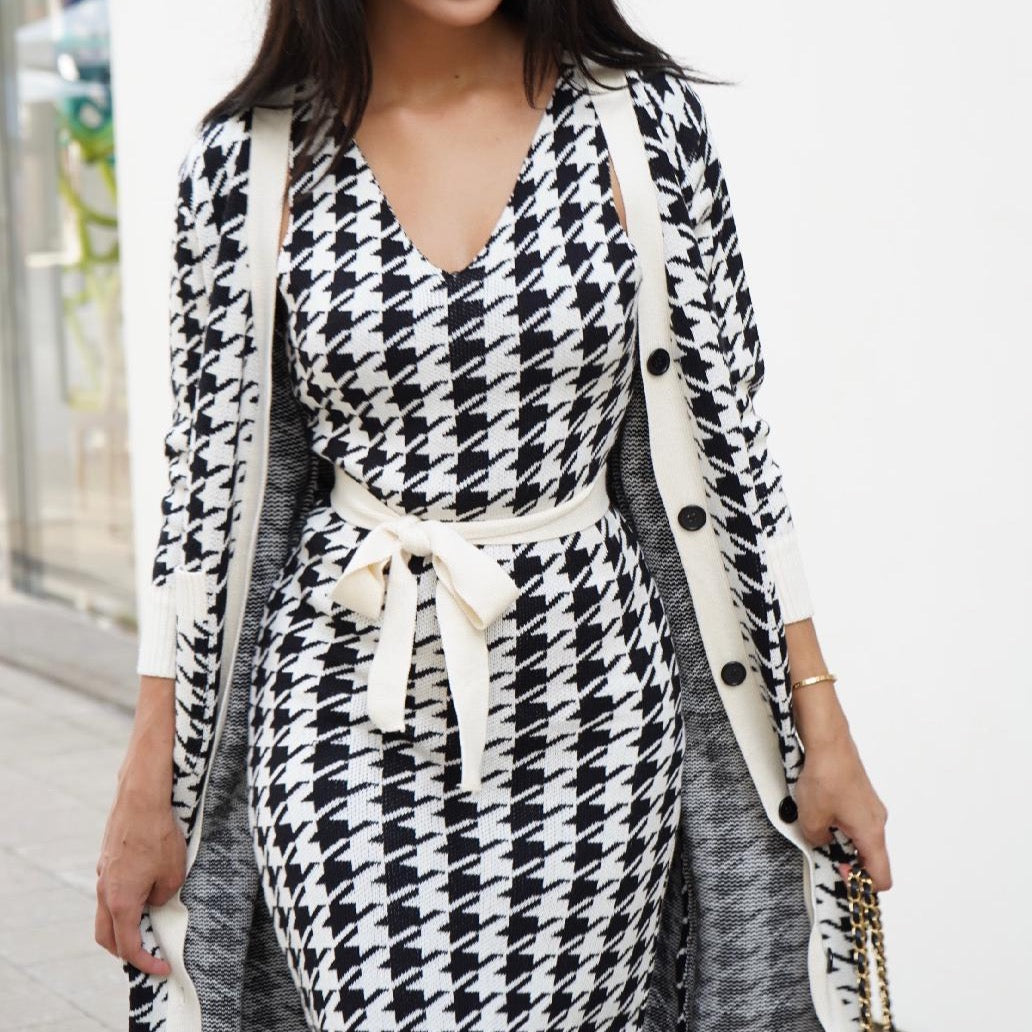 Houndstooth Two-Piece Dress Set ...